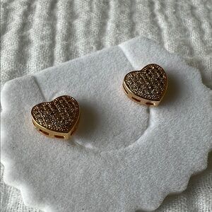 NEW • GP Pave Cubic Zirconia Heart Shaped Earrings